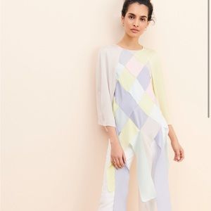 Naya Rea Evelina Laser Cut Top Size 6 Crossover Pink Green Purple